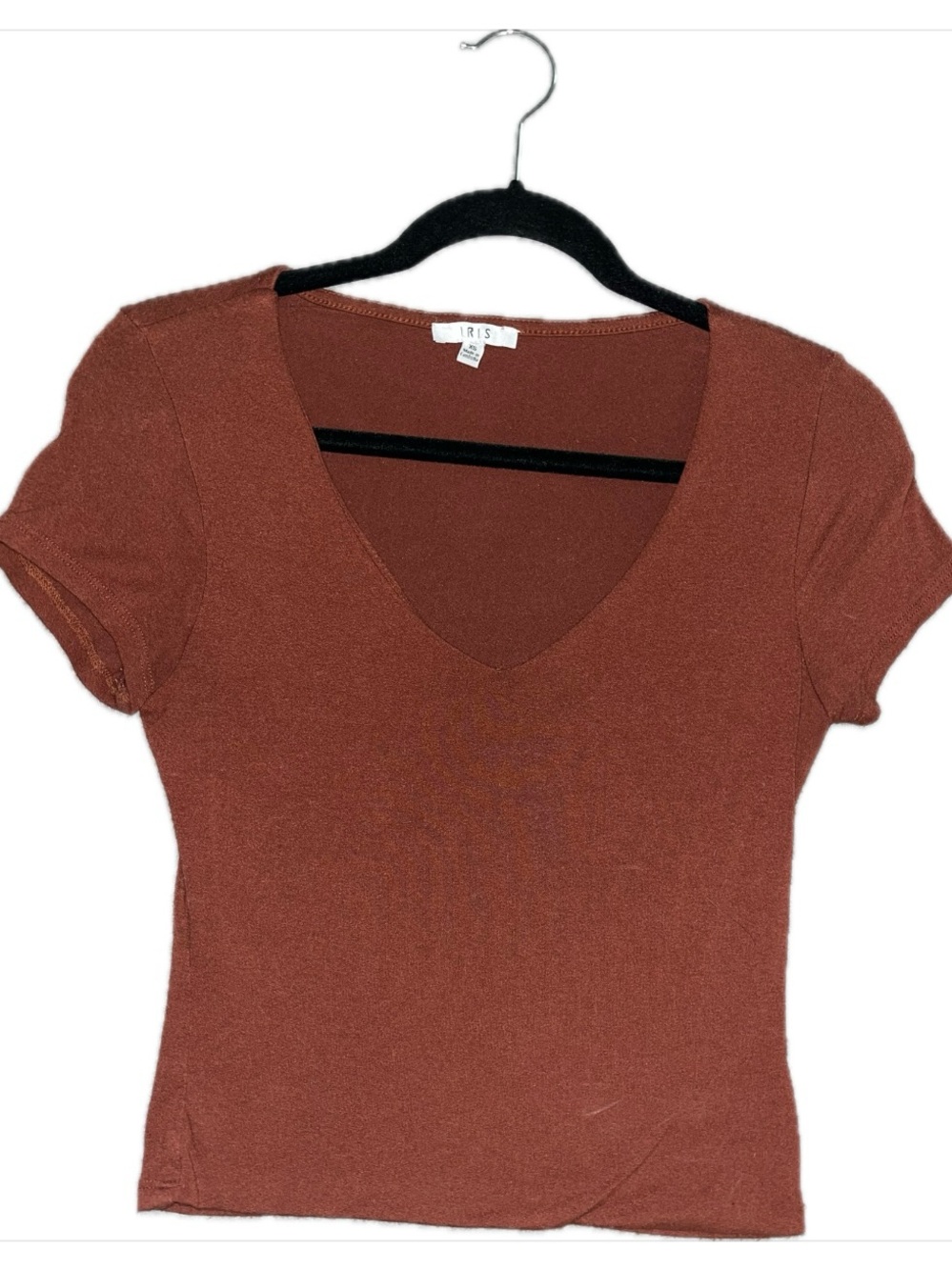 iris Rust V-Neck Short Sleeve Tee